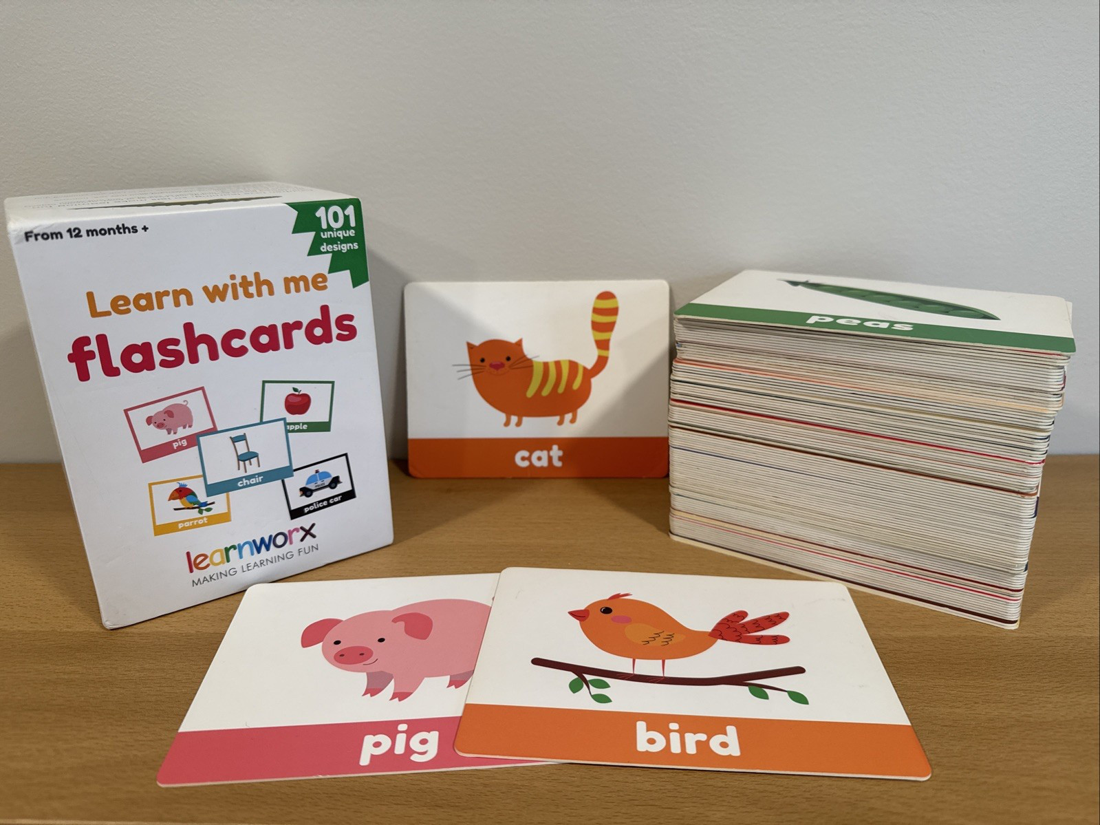 Learnworx Learn With Me Flashcards 12 Months+ 101 Double-Sided Cards Toddler