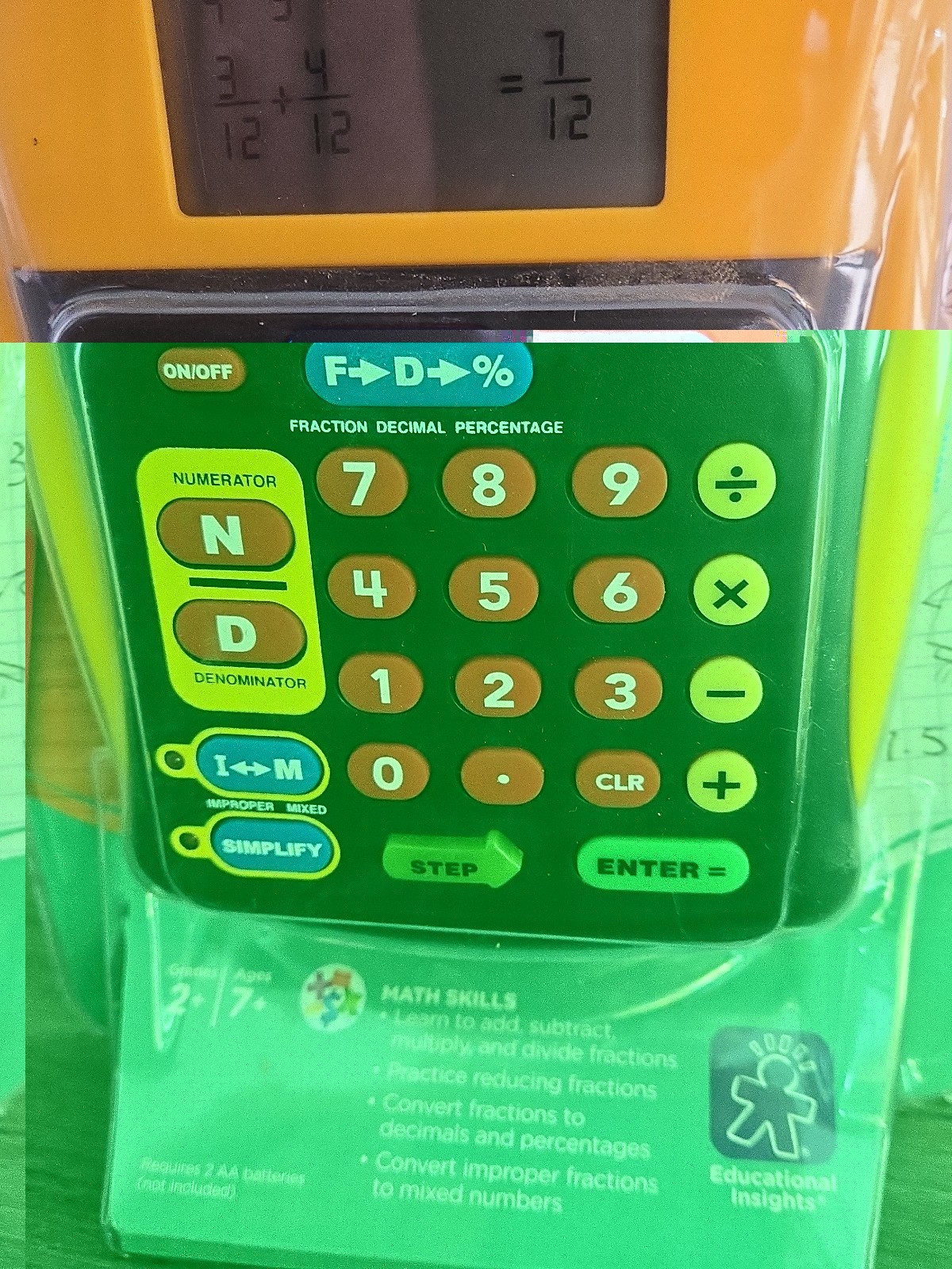 Educational Insights See ‘N’ Solve Fraction Calculator New Sealed Educational
