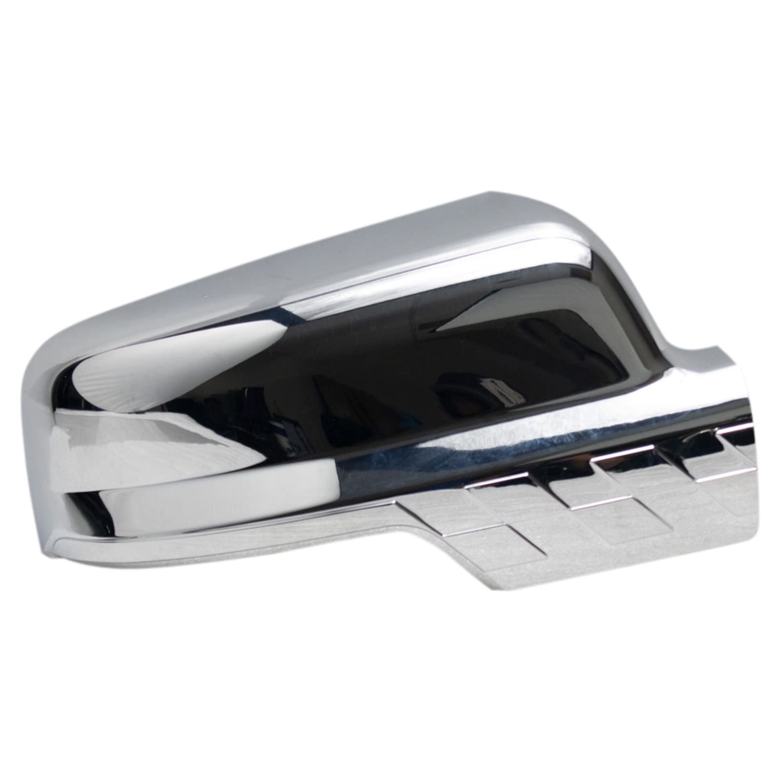TRQ Left & Right Mirror Cap Set Chrome Turn Signal Checkered Flag Style Compa…