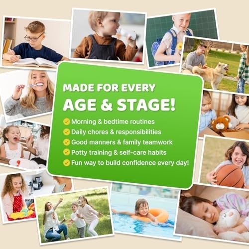 3-in-1 Magnetic Kids Routine Chart – Bedtime, Morning & Weekly Schedule with Sti