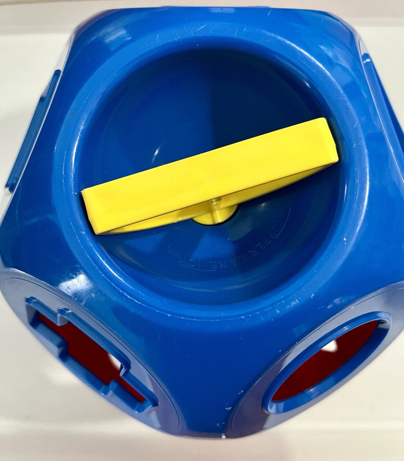 Vintage Blue Red Tupperware Shape O Ball Numbers Sorter Tupperkids Kid Toy