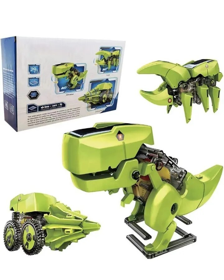 T4 Transforming Solar Powered Multi-Robot, Dinosaur, Drilling Machine, Insect