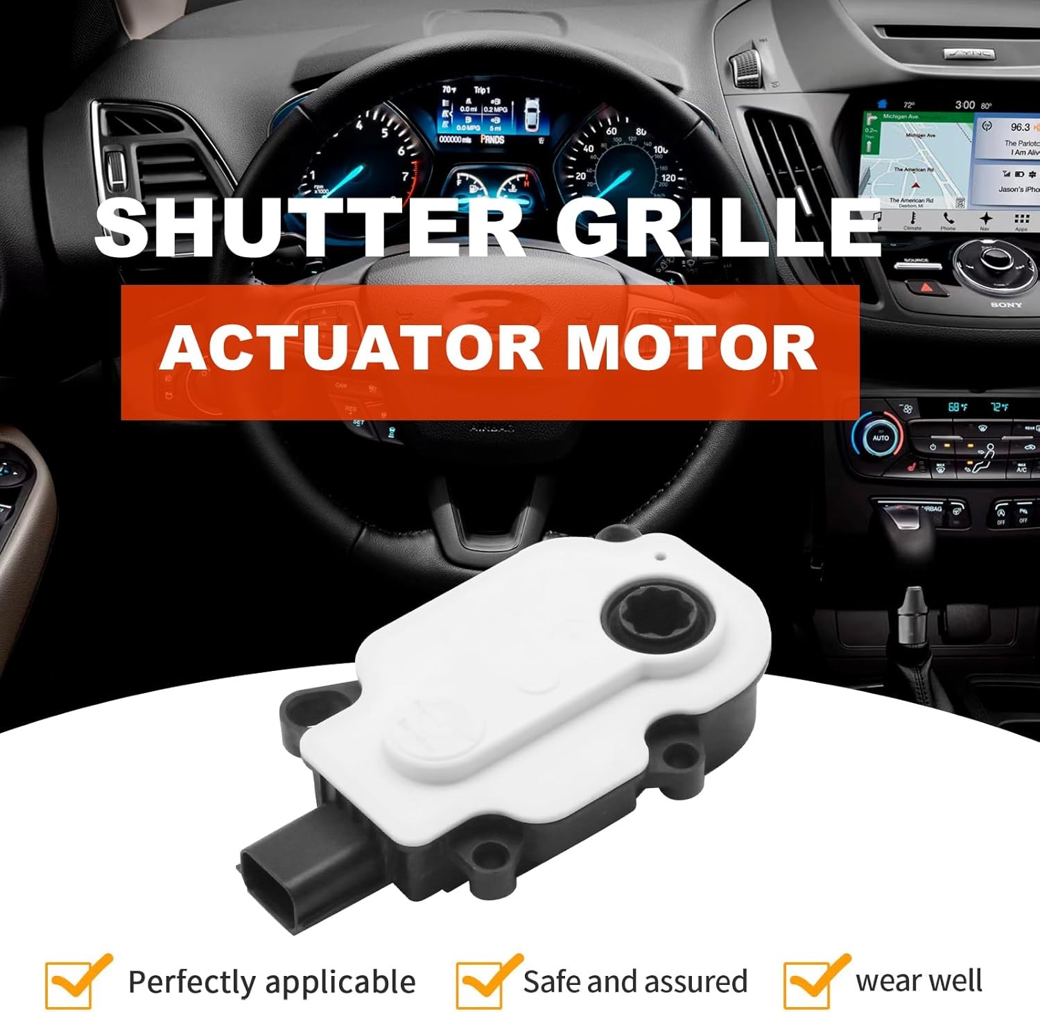 GV4B-8476-AB Shutter Grille Actuator Motor, Replacement for Ford Escape 1.6L