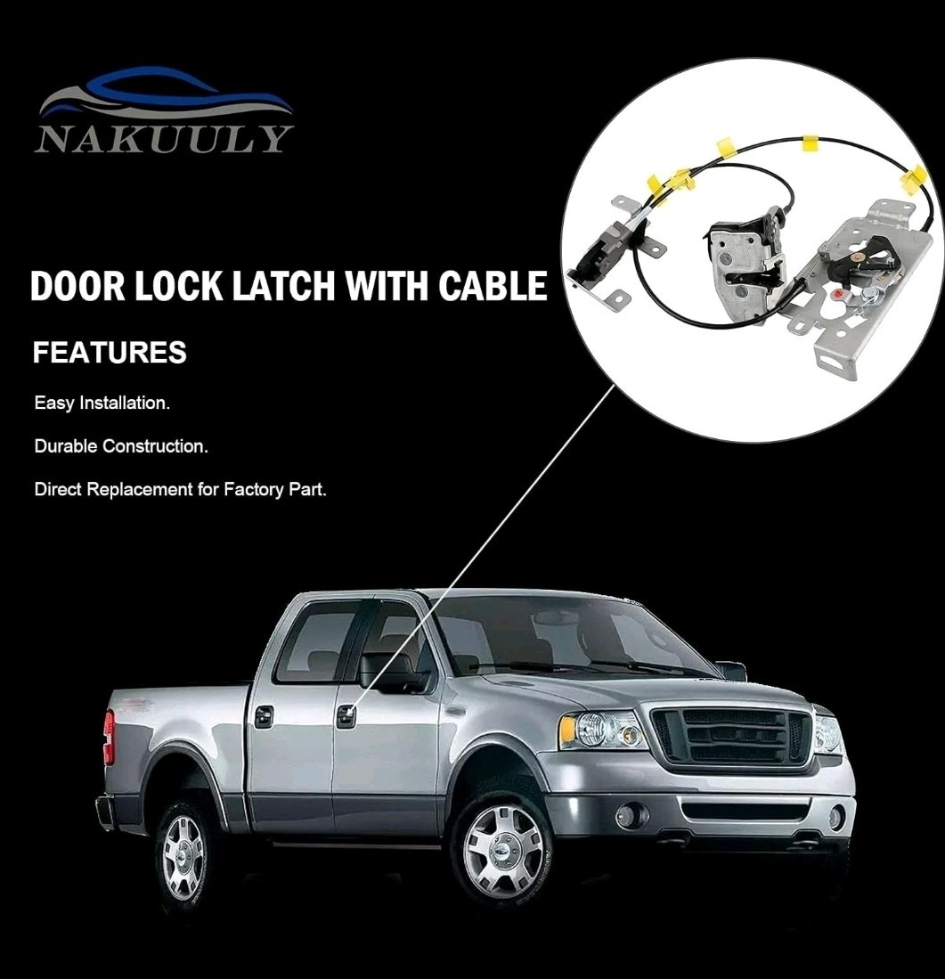 Left Driver Side Rear Door Lock Latch & Cable Compatible with Ford F150 Extended