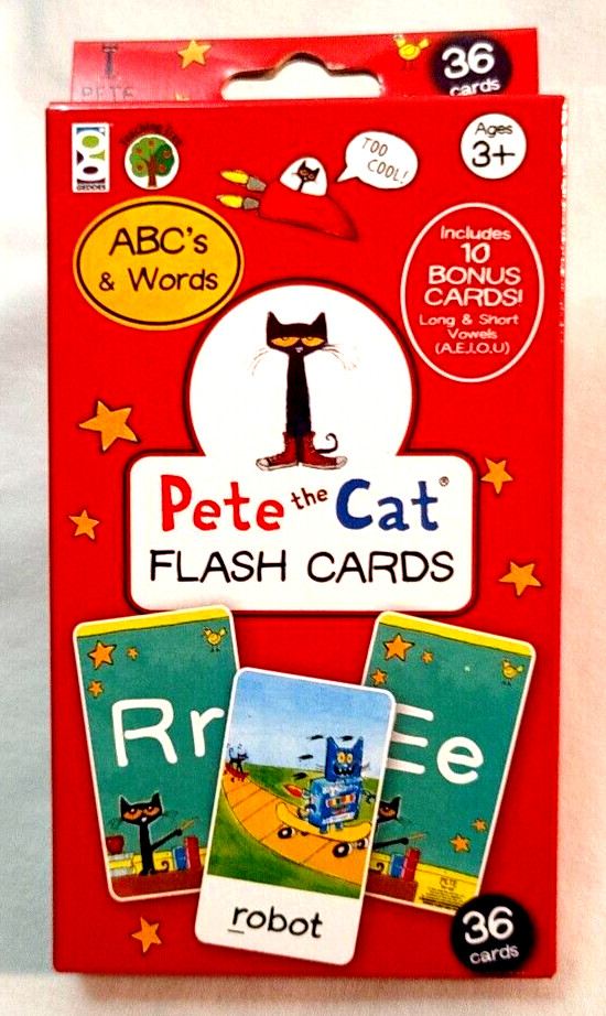 Pete The Cat 36 Flash Cards (+ 10 Bonus Cards) ABC’s & Words