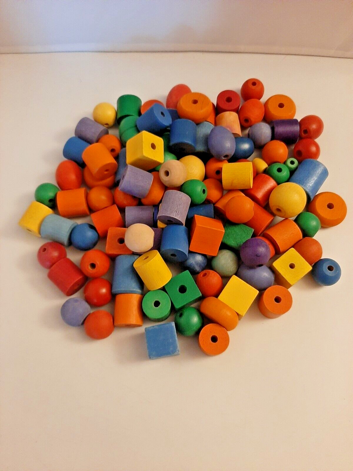 Mixed lot Learning Colorful Wooden Beads Shapes
