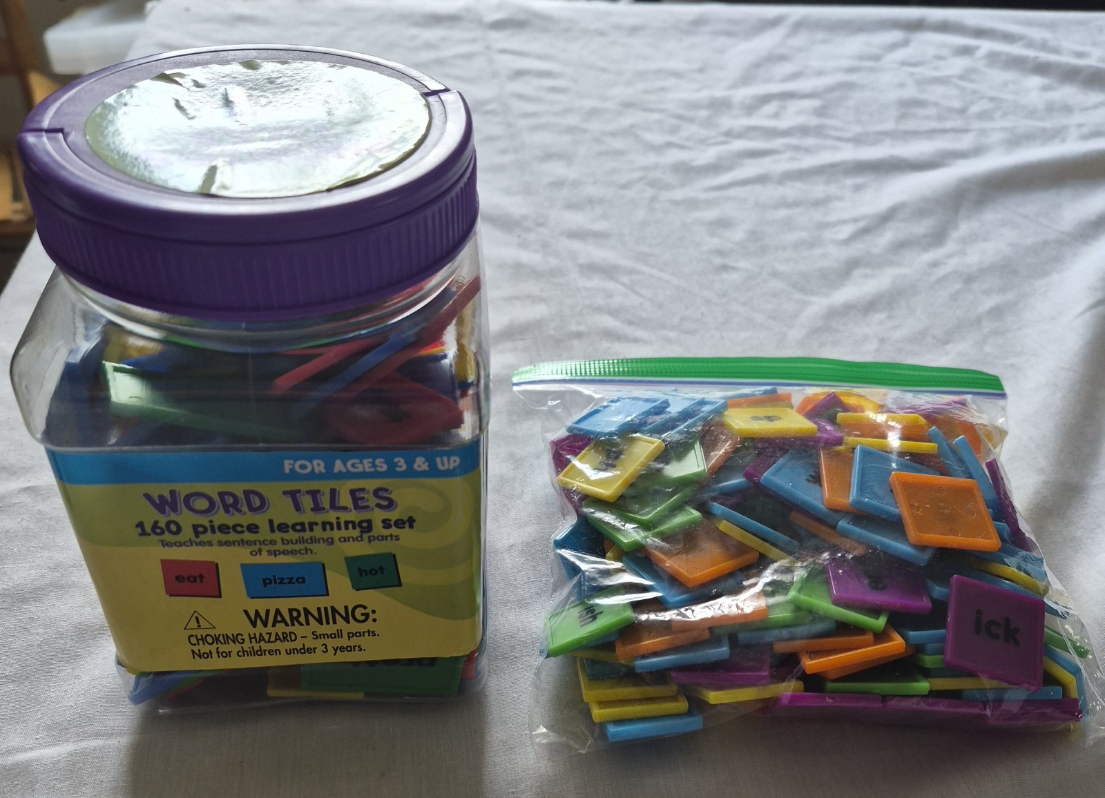 Lot of Sentence And Word Building Tiles, Over 300 Colorful Tiles
