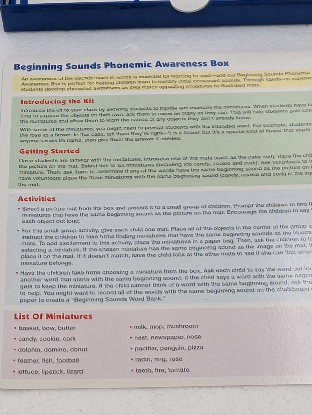 Lakeshore Match A Sound AA411 Beginning Sounds 14 Miniatures Complete EXC