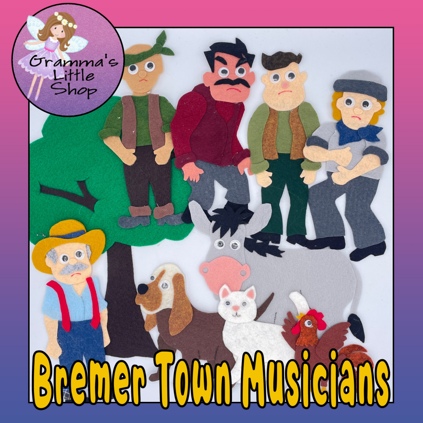 Bremer Town Musicians Felt Pieces for Felt/Flannel Board Play