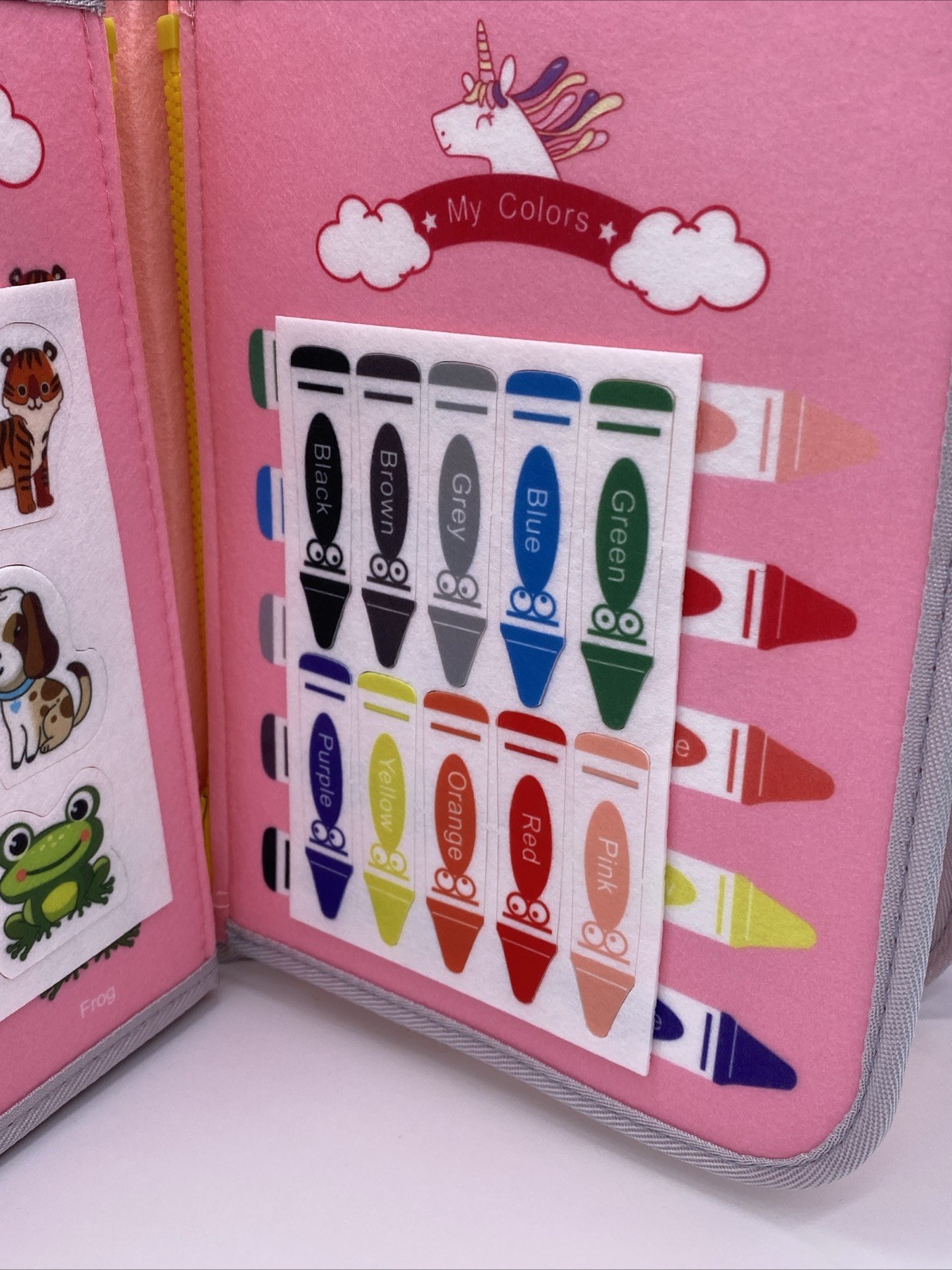 Childrens Busy Board Travel Activity Educational Learning Book Toy Pink Unicorn