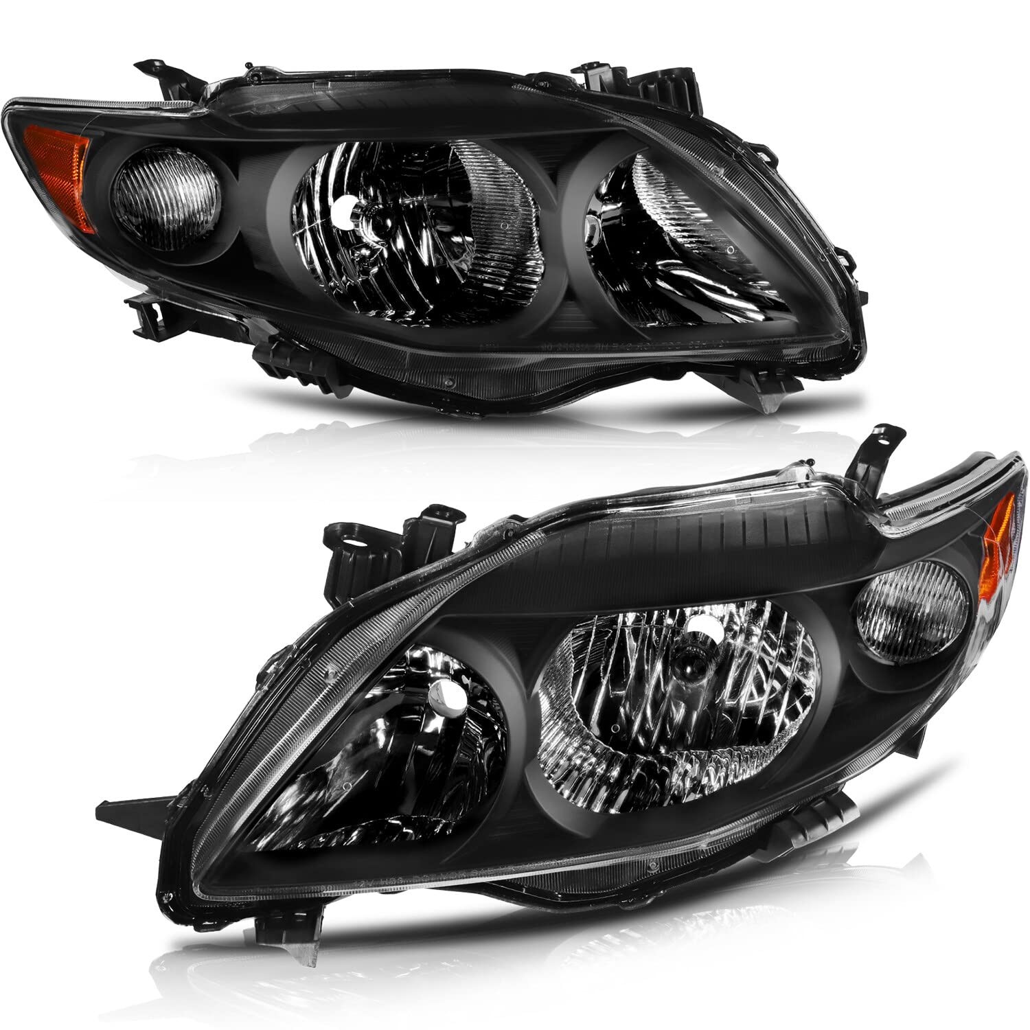 Headlight for Toyota Corolla 2009-2010 Black Housing Pair