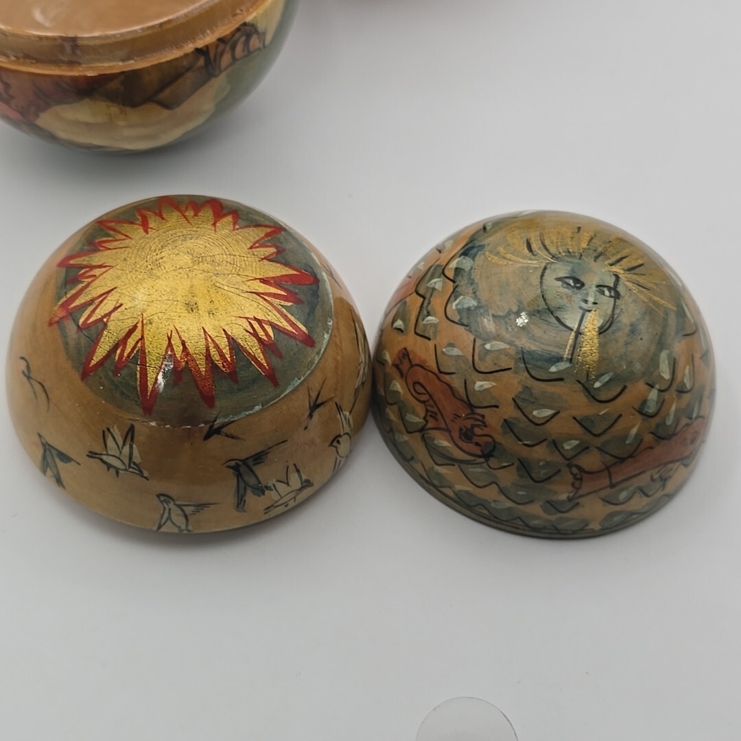 Nesting Globe Ball Sphere Earth Volcano Water Sky Birds Man Woman Creation 3″