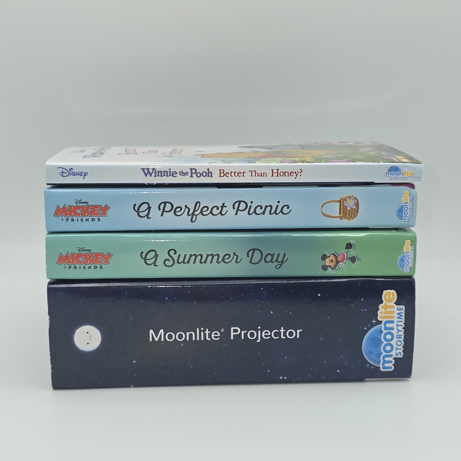 Moonlite Story Projector + 3 Discs Disney Mickey Mouse Winnie The Pooh New
