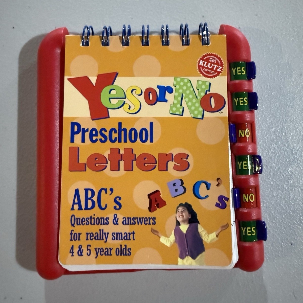 Klutz Yes or No Preschool Letters Interactive Learning Book ABC’s for 4-7 Years