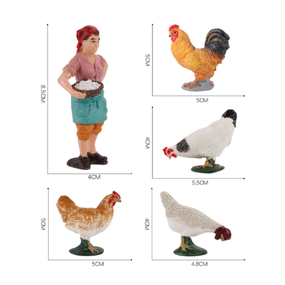 1 Set Simulation Hen Chicken Figure Farm Poultry Animals Model Ornaments Craft