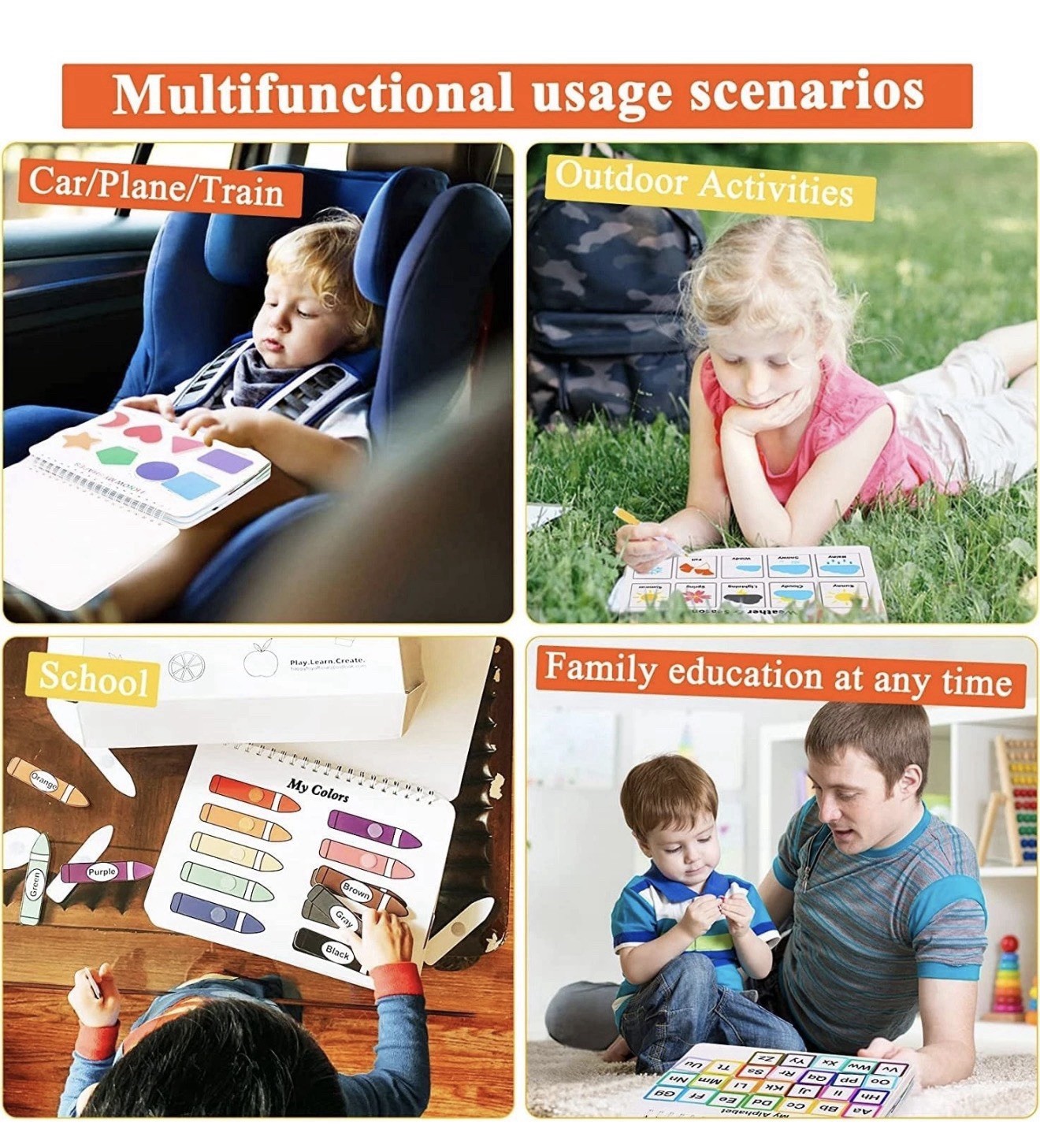 Busy Book for Toddlers – 30 Montessori Learning Themes, Activity Binder with 8 M