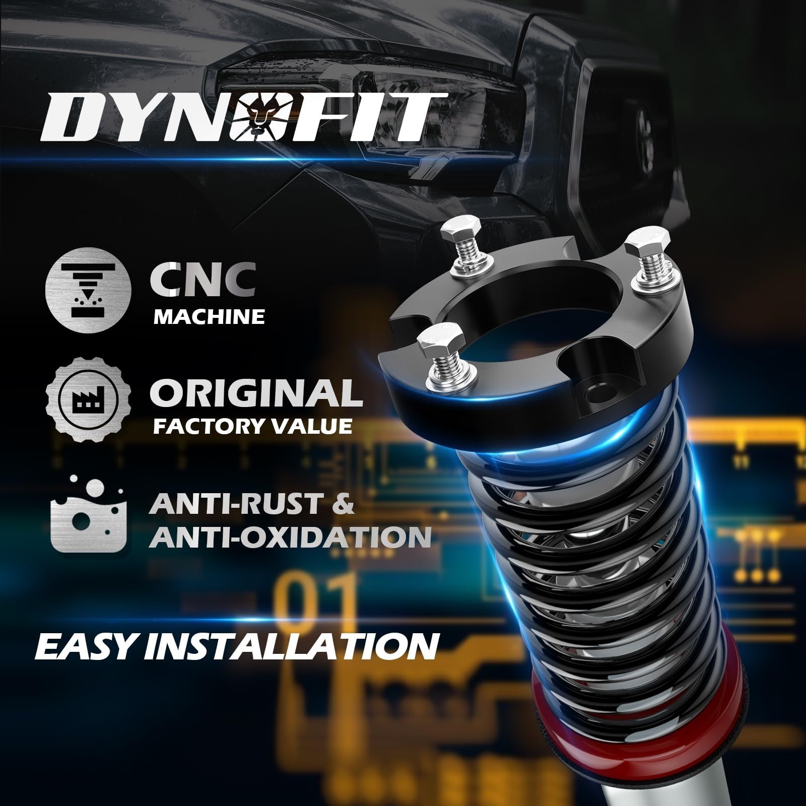 Dynofit 2 Inch Leveling Lift Kit for Toyota Tacoma (2005-2023), 4Runner (2003…
