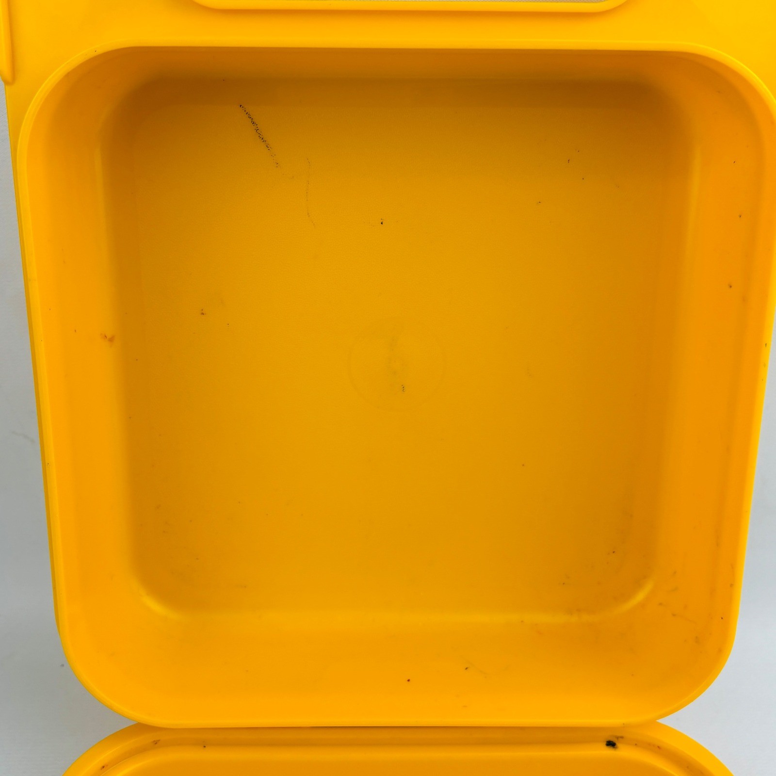 Vintage Tupperware Alphabet Carry Case 5 Stencil Lot Yellow ABC Pencil Lunch Box