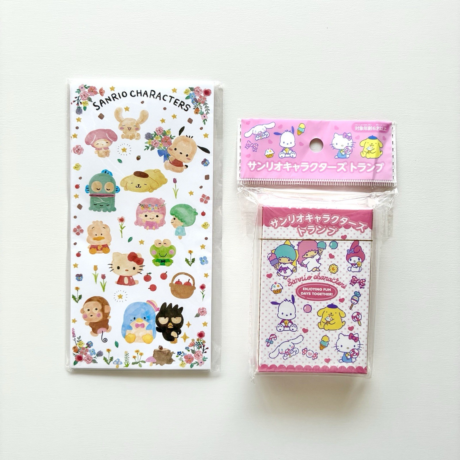 Sanrio Playing Cards Set Reward Stickers Tote Bag Design paper Activity Japan