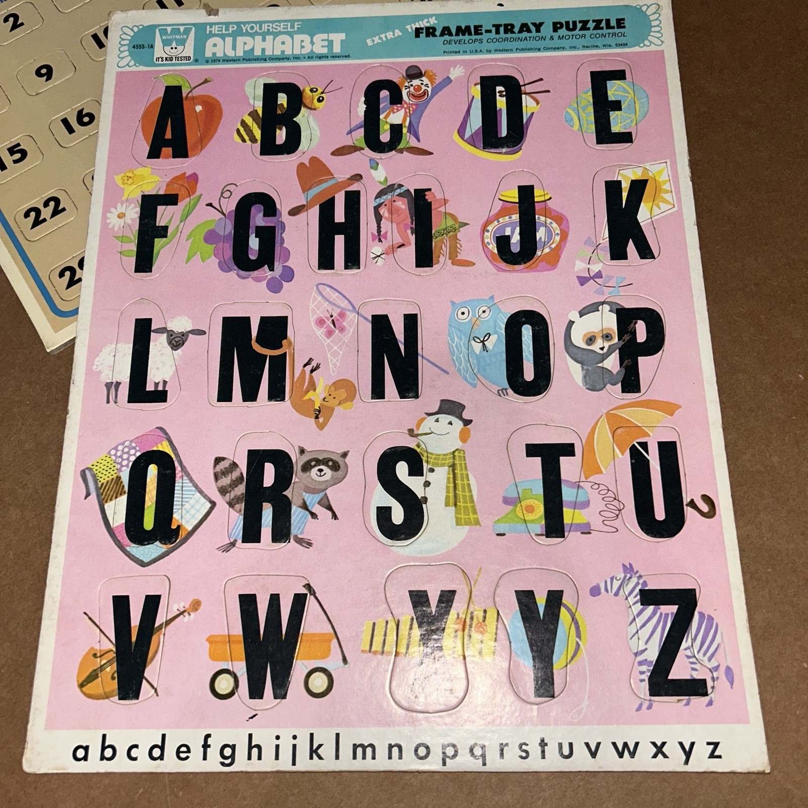 Vintage Golden Step Ahead learning Puzzle Fun with Money, Alphabet, Calendar