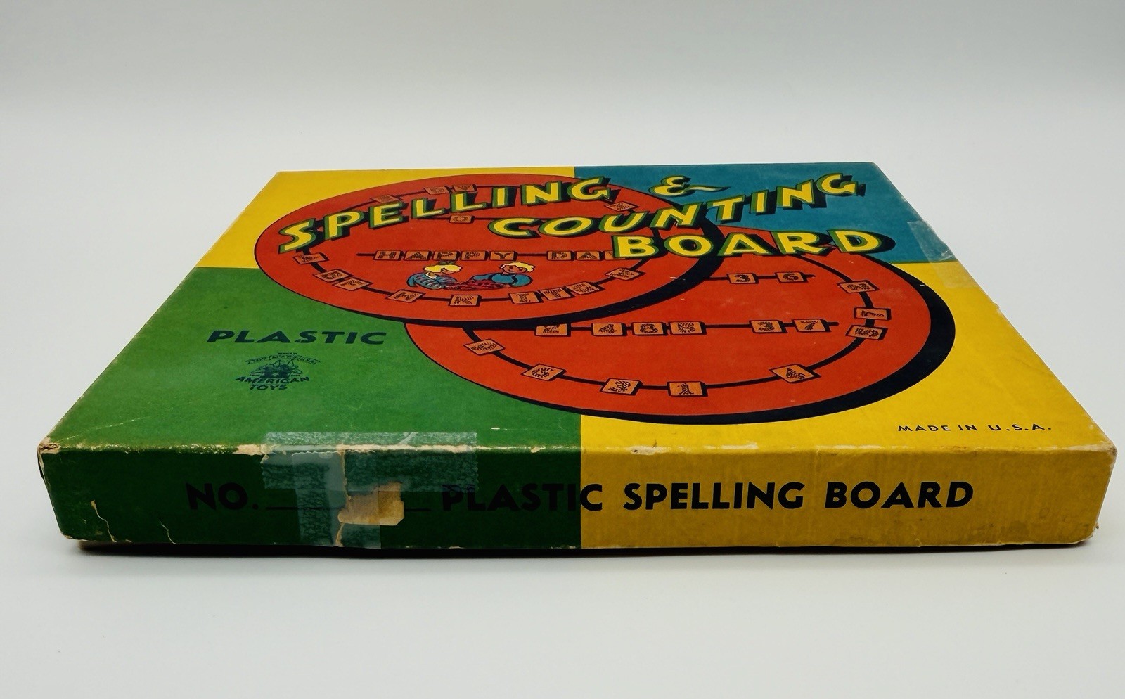 Spelling & Counting Board Alphabet Numbers by American Toys Made In USA Plastic
