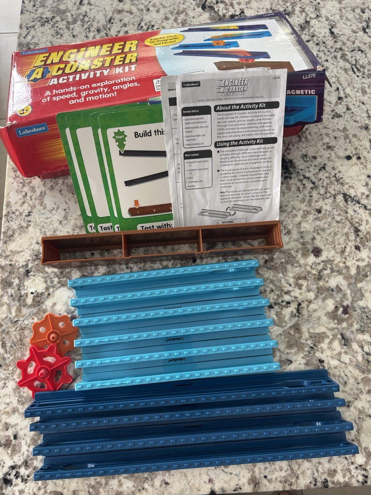Lakeshore Engineer-A-Coaster Activity Kit STEM Roller Coaster Magnetic Tracks