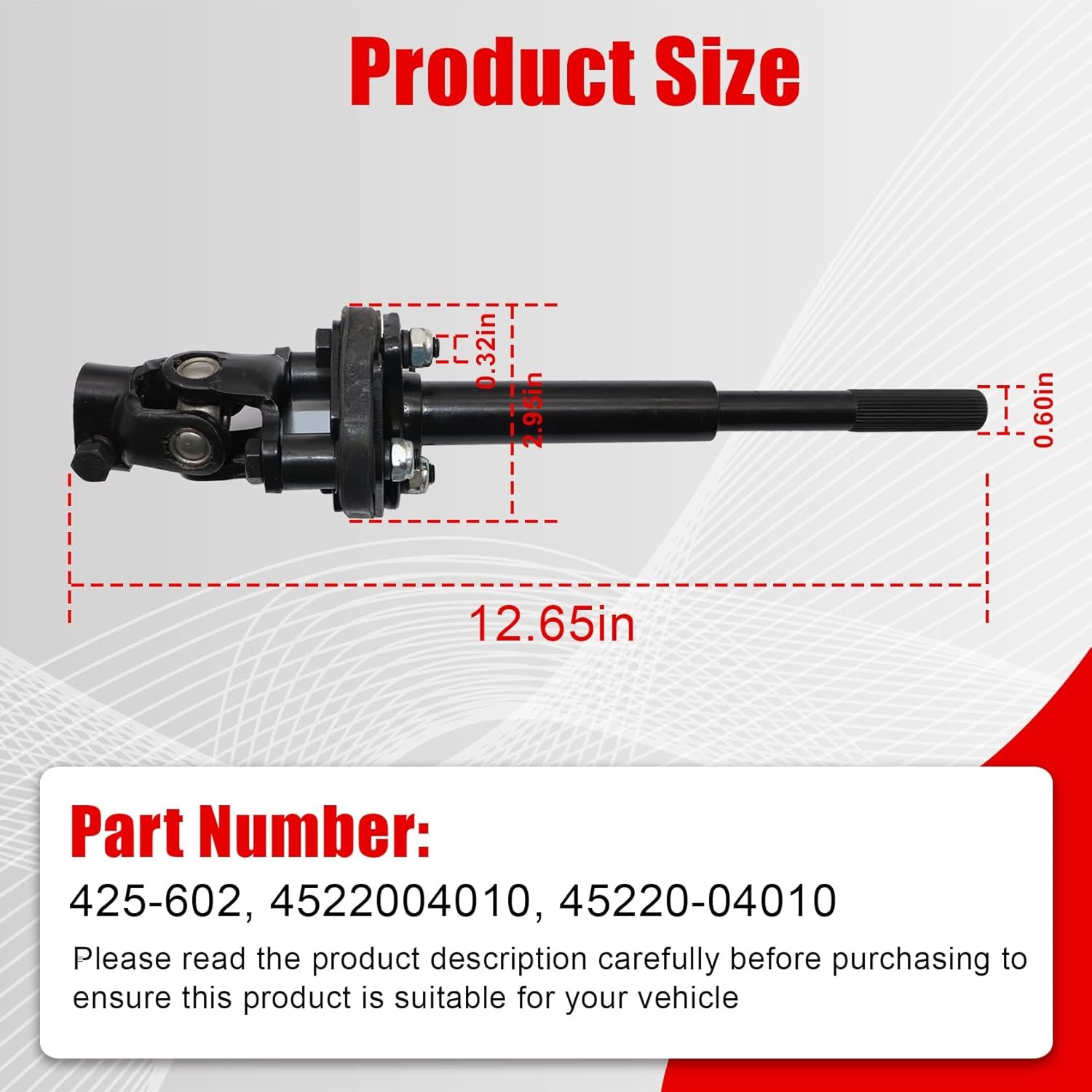 FZJDSD Steering Shaft,Intermediate Steering Column Compatible with Toyota Tacoma