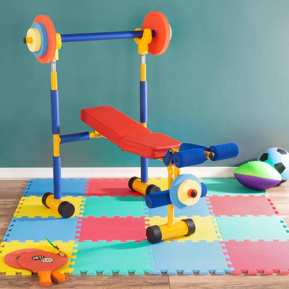 Toy Kids Weight Bench Workout Equipment Set Soft Roam Wrapping Educational Play