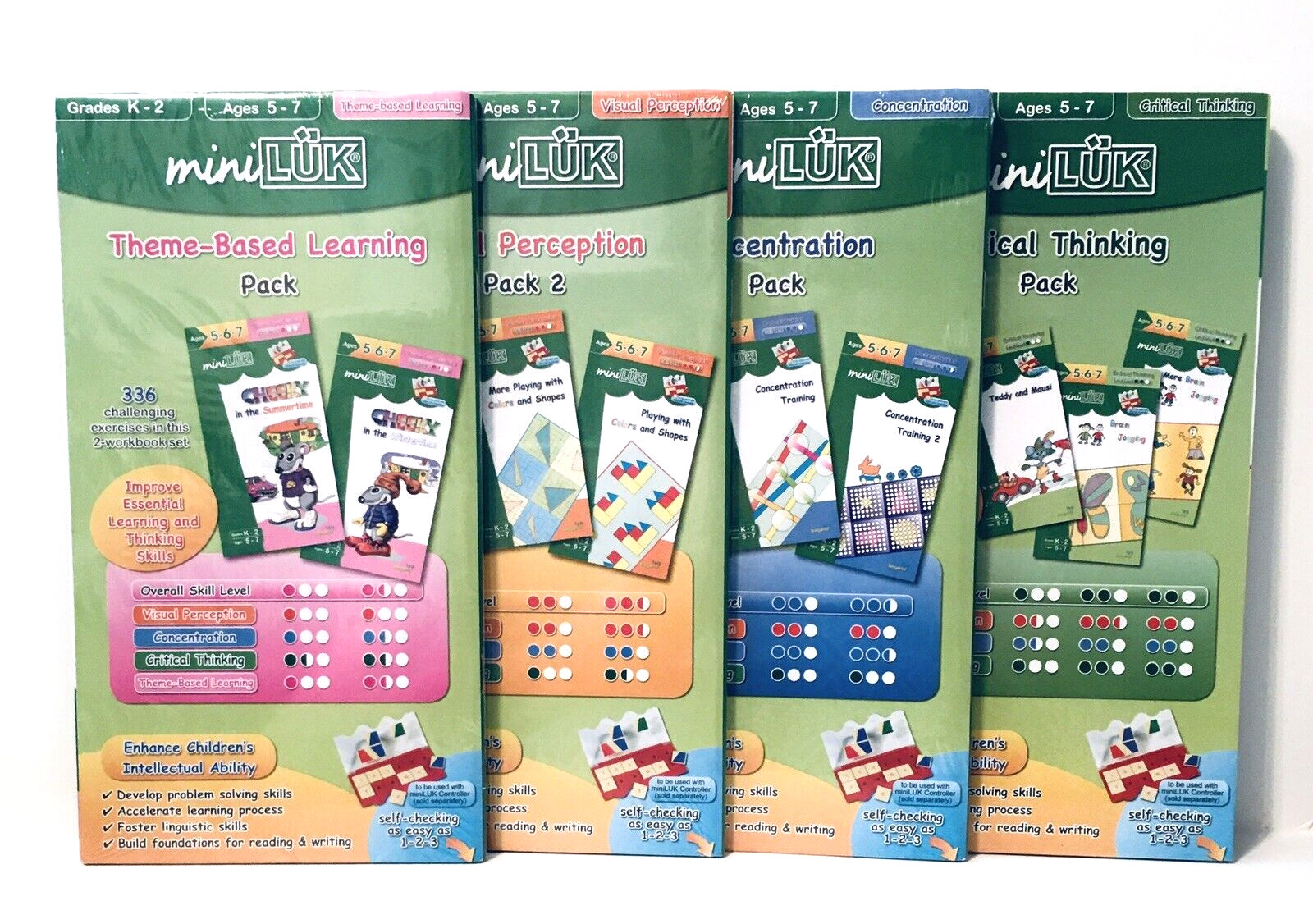miniLUK Workbook Set for K-2, Ages 5-7