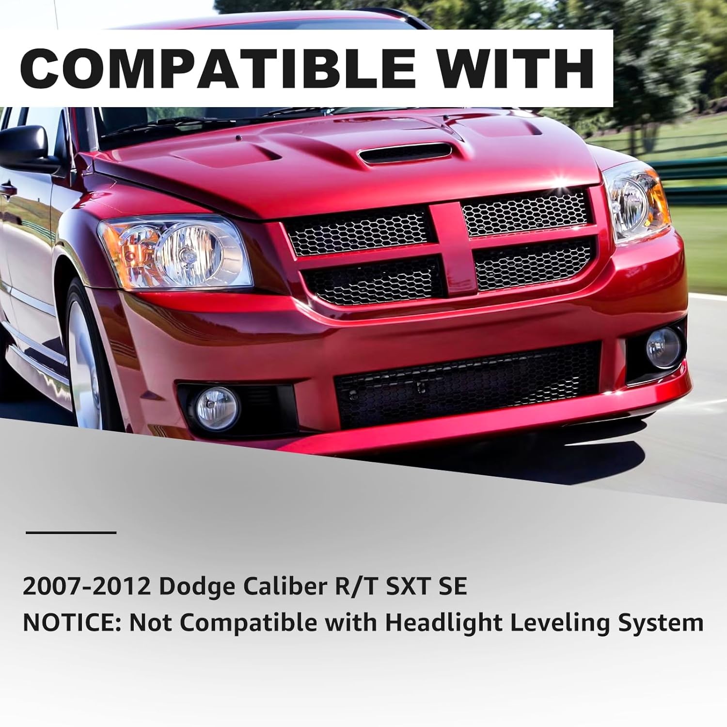 07-12 Caliber SXT Headlight Set Black Housing