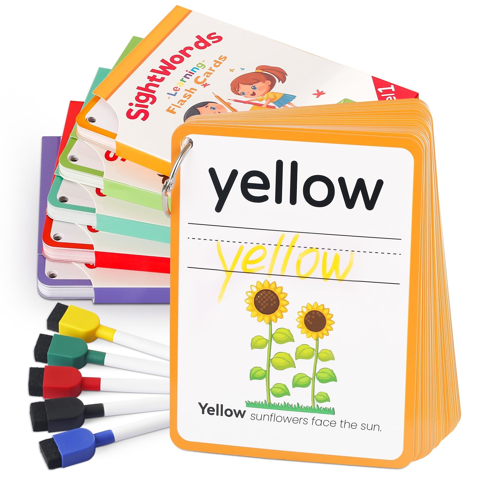 Big Size Sight Words Flash Cards Kindergarten, 250 Dolch Sight Words Game wit…