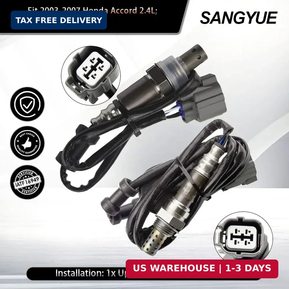 2X Oxygen Sensor 1 & 2 for 2003 2004 2005 2006 2007 Honda Accord 2.4L Upstream +