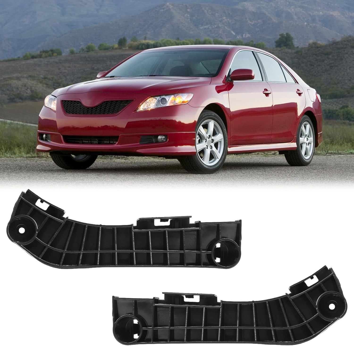 BXZ Front Bumper Cover Bracket Retainer Support Pair for Toyota Camry 2007 2008