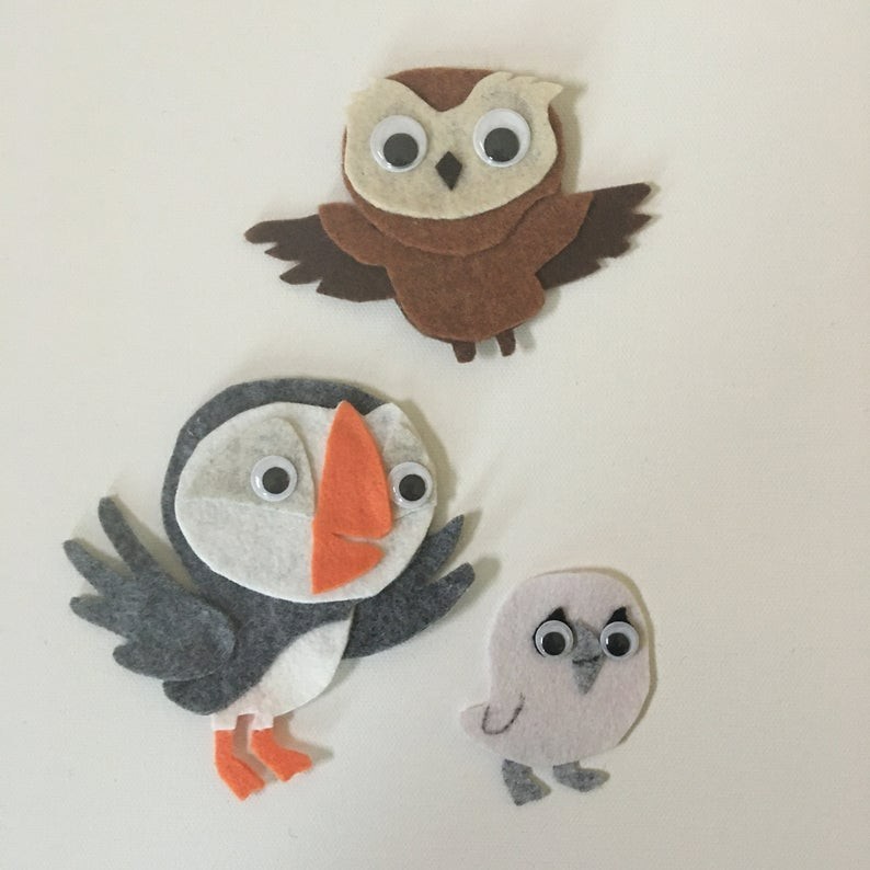 Rockin’ With the Puffins – Handmade Felt Pieces for Felt or Flannel Board Play