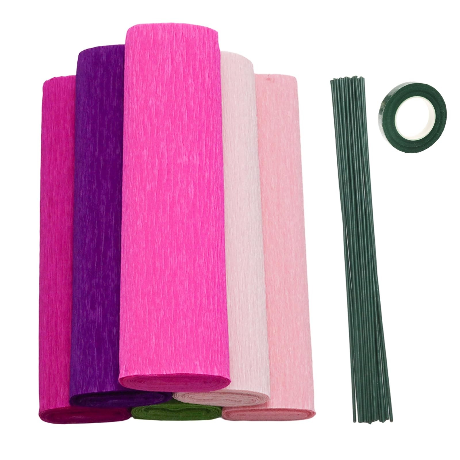WINDAWNKE 6 Rolls Crepe Paper Streamers, 10 x 95 Inch Pink Colors