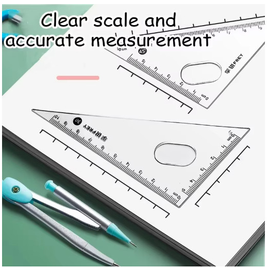 7 PCS Compass and Ruler Sets Triangle Ruler Protractor Rubber Student Exam