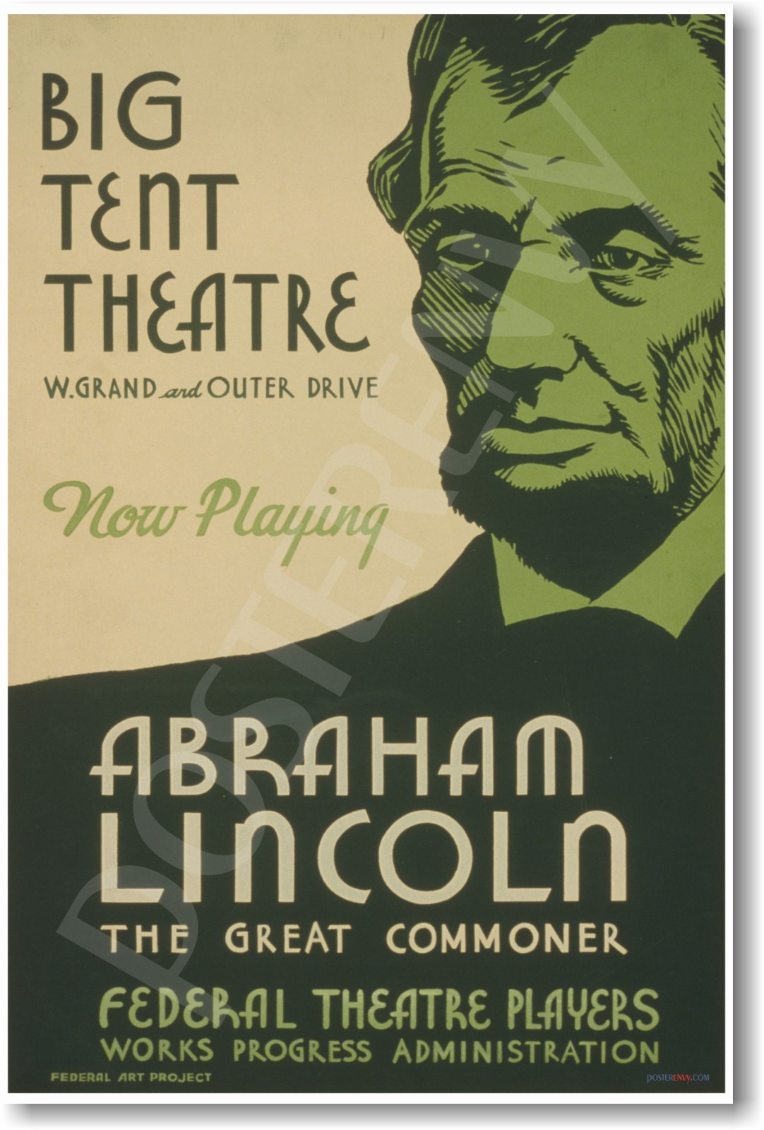 Abraham Lincoln – The Great Commoner – WPA Art Print – NEW Reproduction POSTER