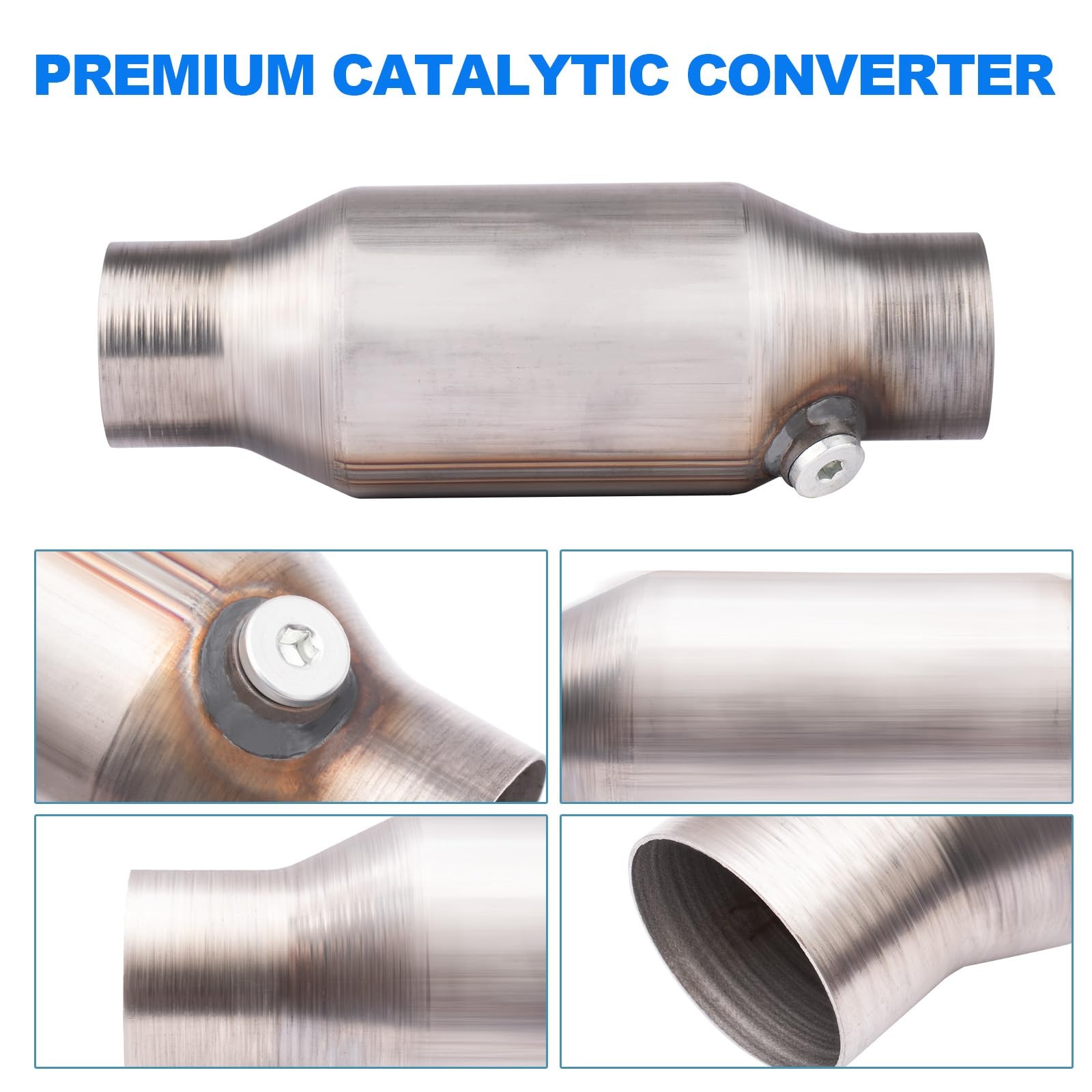Yeoflagtrade Catalytic Converter 2 Inch 1 Pcs, High Flow 2 inch, 1pcs