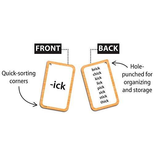 Word Families Flash Cards 56 Double Sided Cards Language Skills 3-1/8×5-1/8