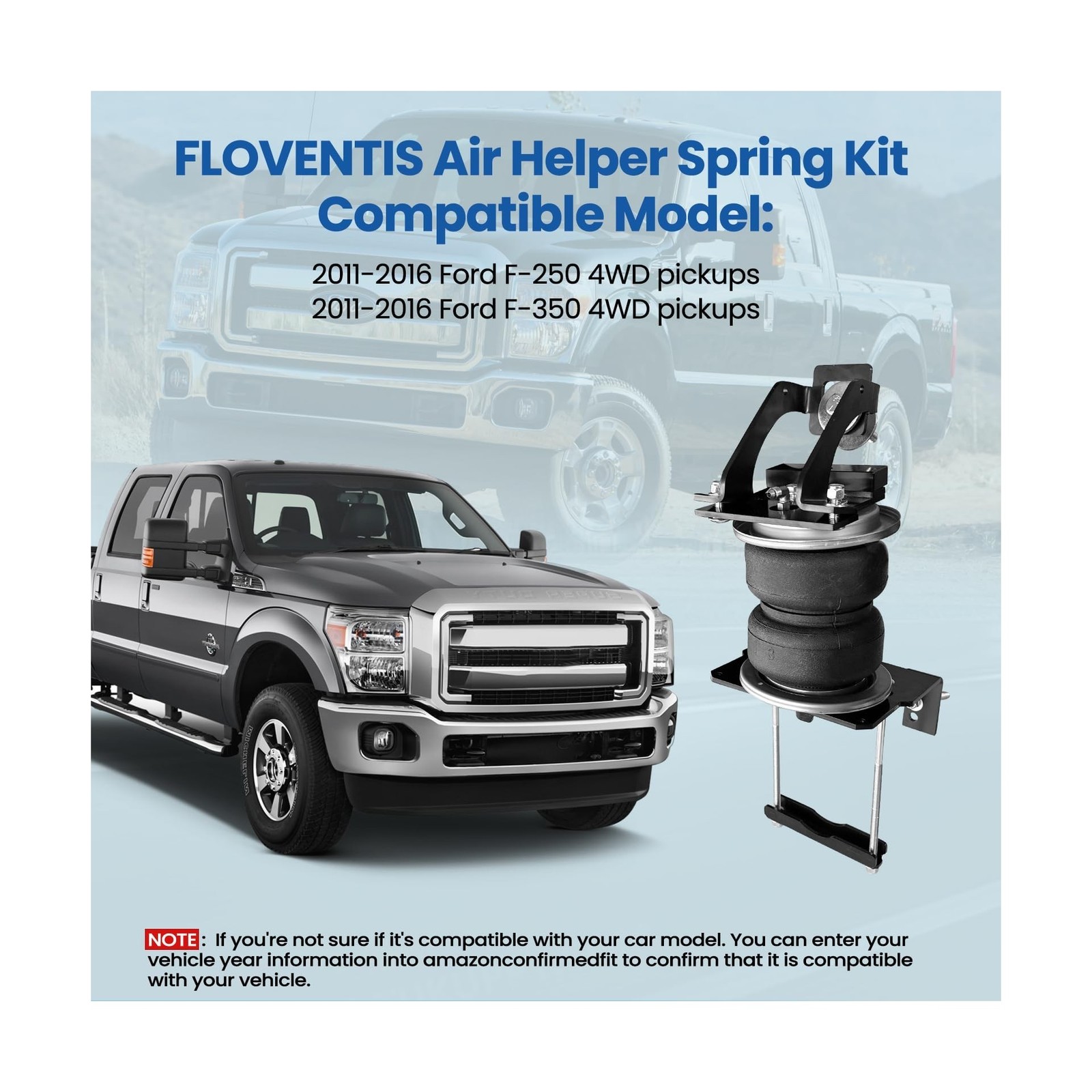2PCS Air Spring Bags Suspension Kit for 2011-2016 Ford F-250 and F-350 4WD Pi…