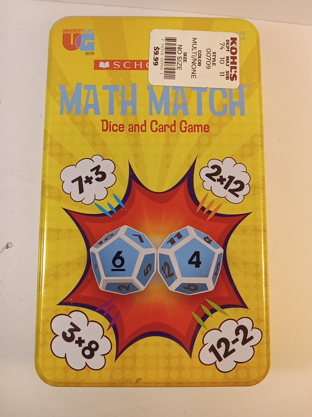 Scholastic Math Match Dice and Card Game Educational Fun for Kids Ages 5 to 12