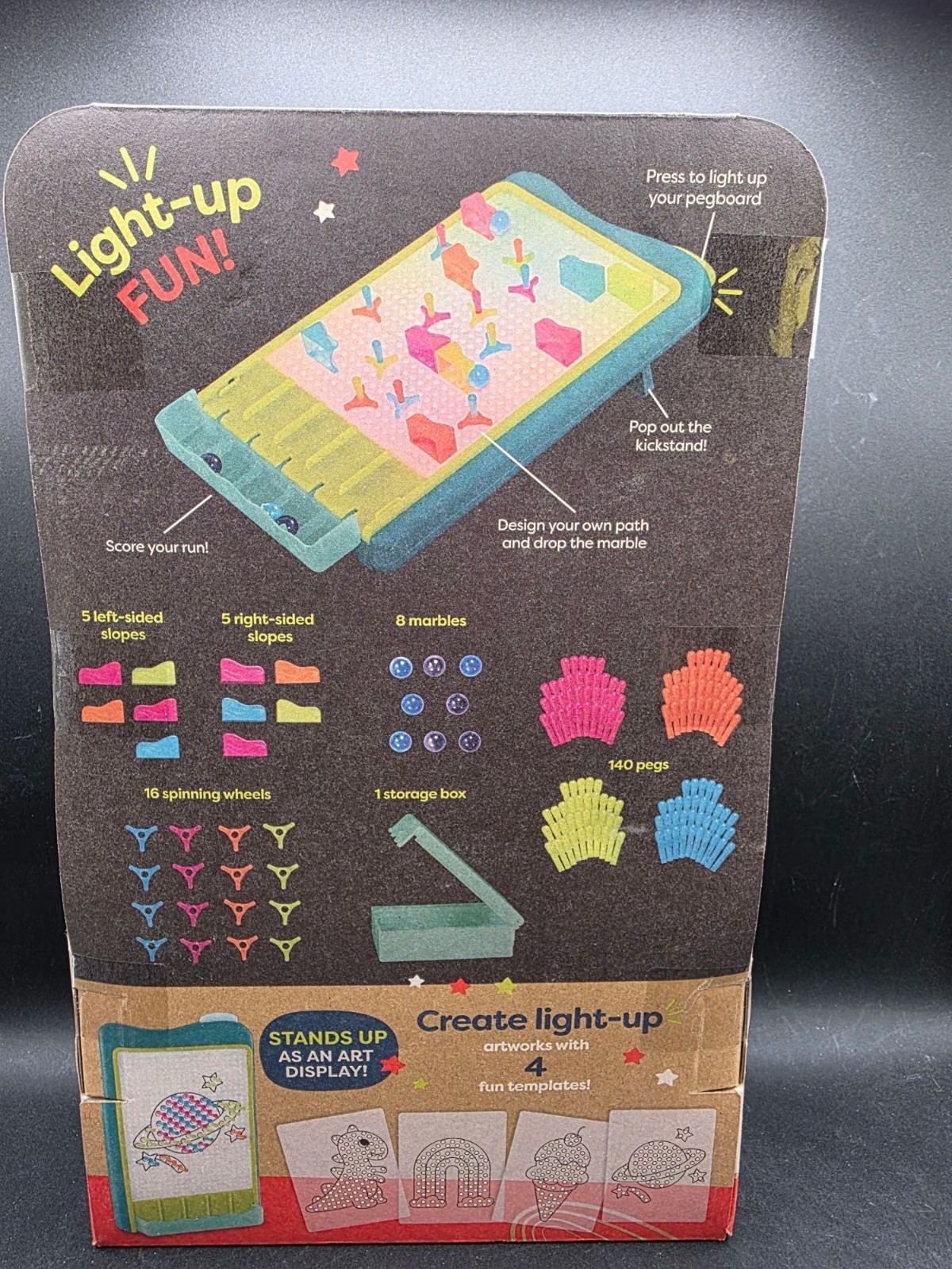 B. Toys 180-Piece Color-Changing Light-Up Board With Peg & Marble Run Set