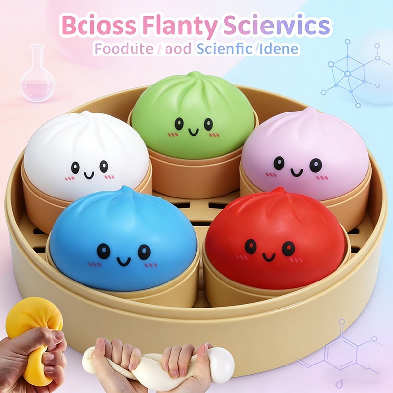 Large Dumpling Stress Ball Colorful Squishy Bun Sensory Kids Toy Anxiety Relief