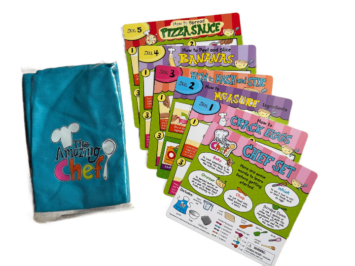 Lakeshore Amazing Chef Cooking Set Apron and 6 Activity Cards