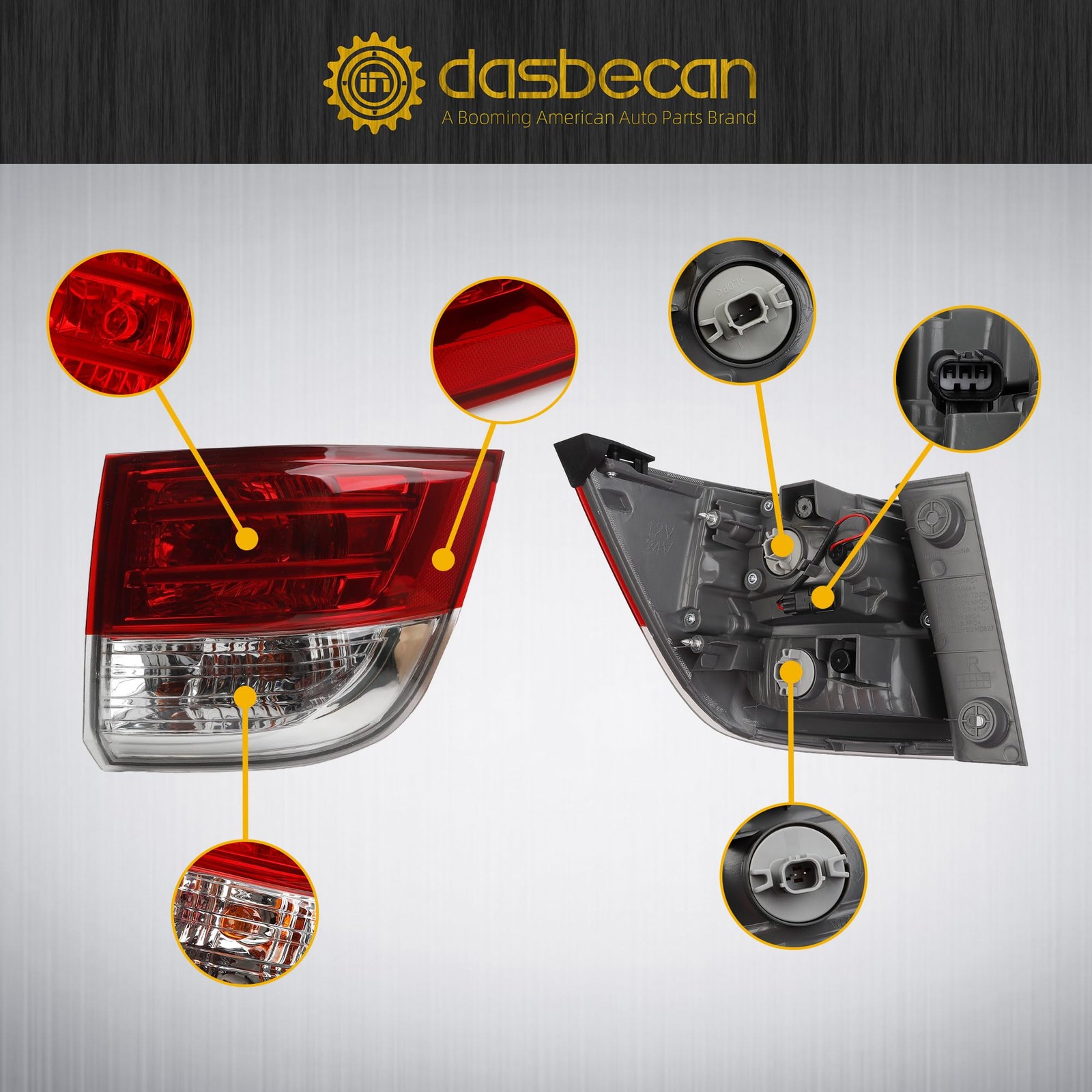 Dasbecan Right Tail Light Assembly Compatible with Passenger Side