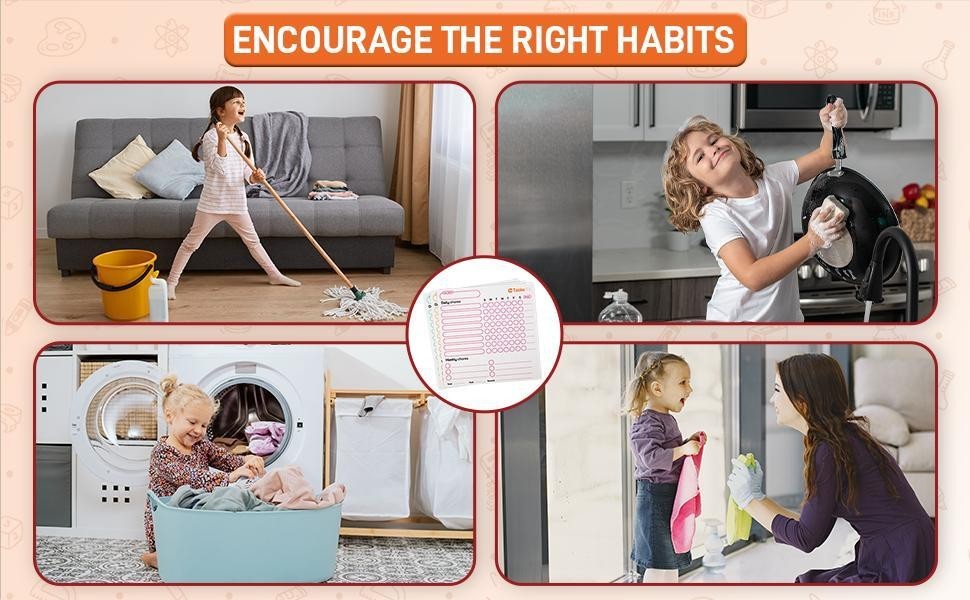 Magnetic Chore Chart for Kids Set of 3 with 10 Dry Erase Markers Personalized
