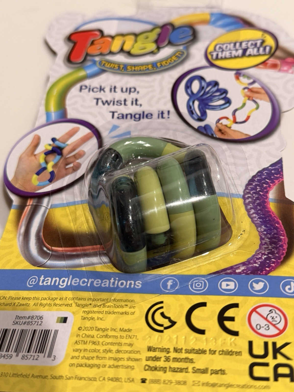 New Tangle Crazy Rainbow Fidget Stress ADHD Autism SEN Sensory Green