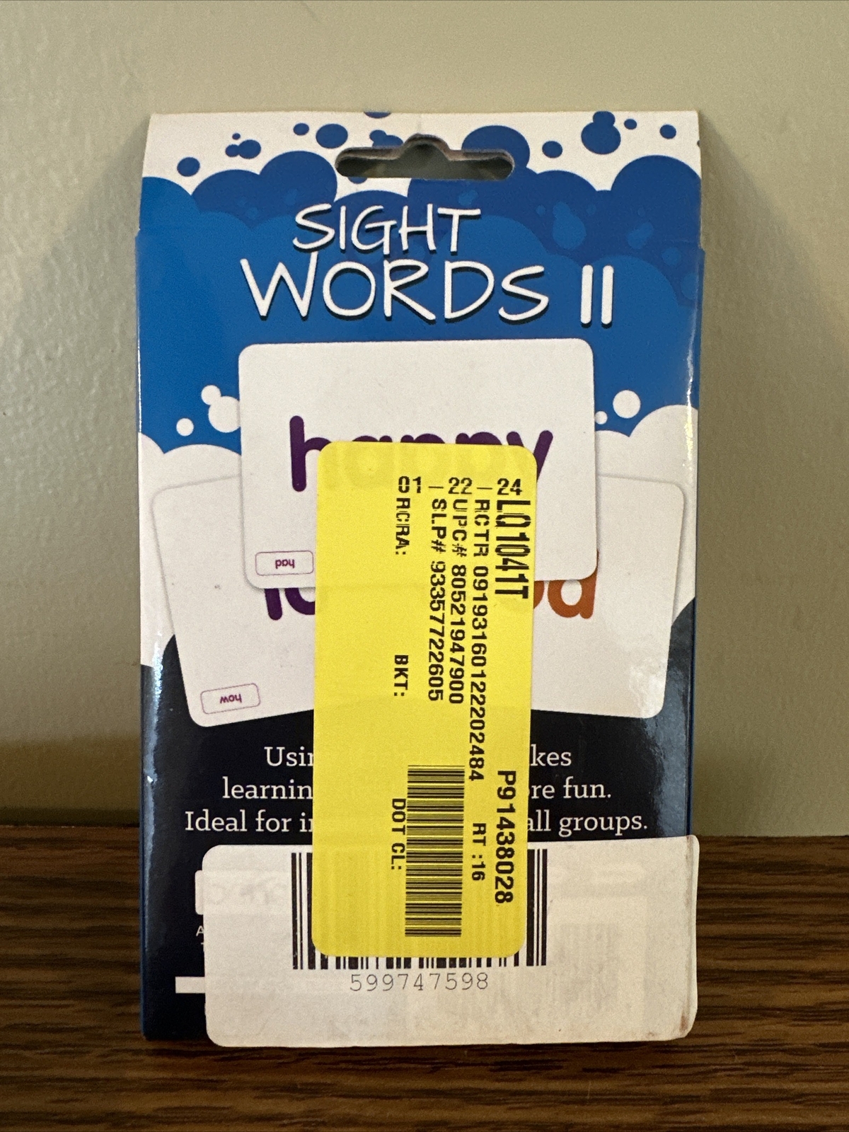 bendon flash cards learning game sight words II 2 phonics reading brand new e1