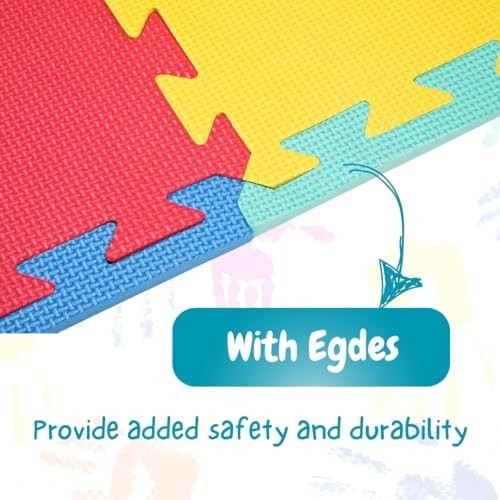 Large Alphabet Play Mat for Baby & Toddler – 60 Interlocking EVA Tiles, 36 SqFt
