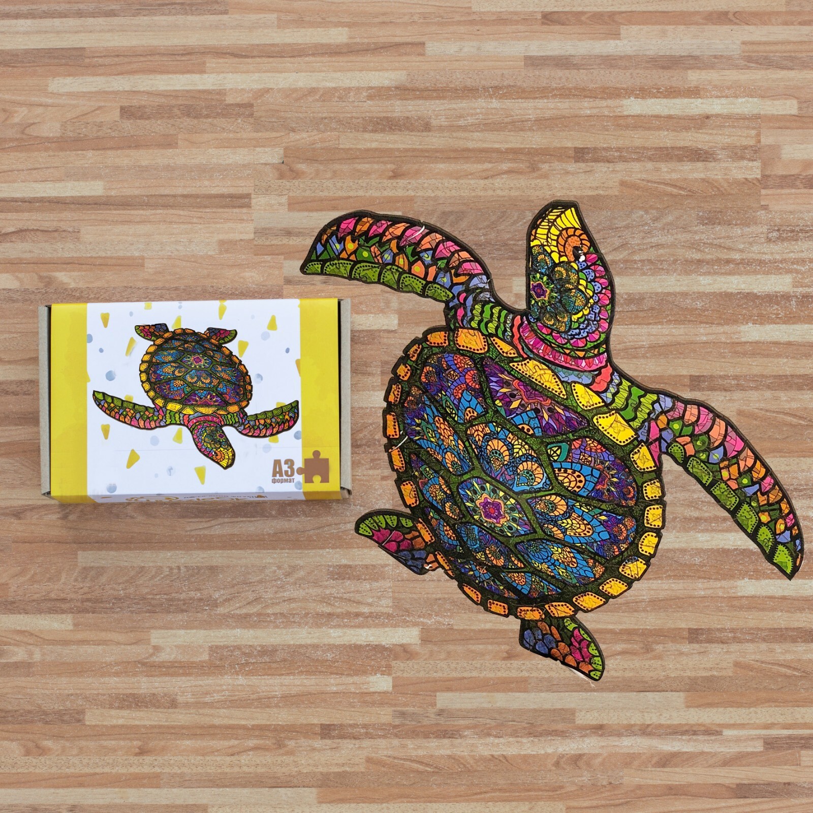 Animal wooden puzzle Long-lived Turtle -gift ecofriendly puzzle medium and large